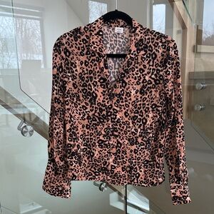 Wilfred Pink and Black Animal Print Blouse